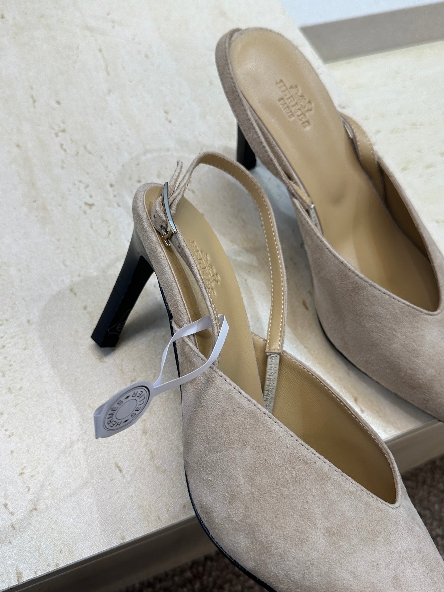 HM Nicoletta Slingback 9cm Khahi Suede 830194