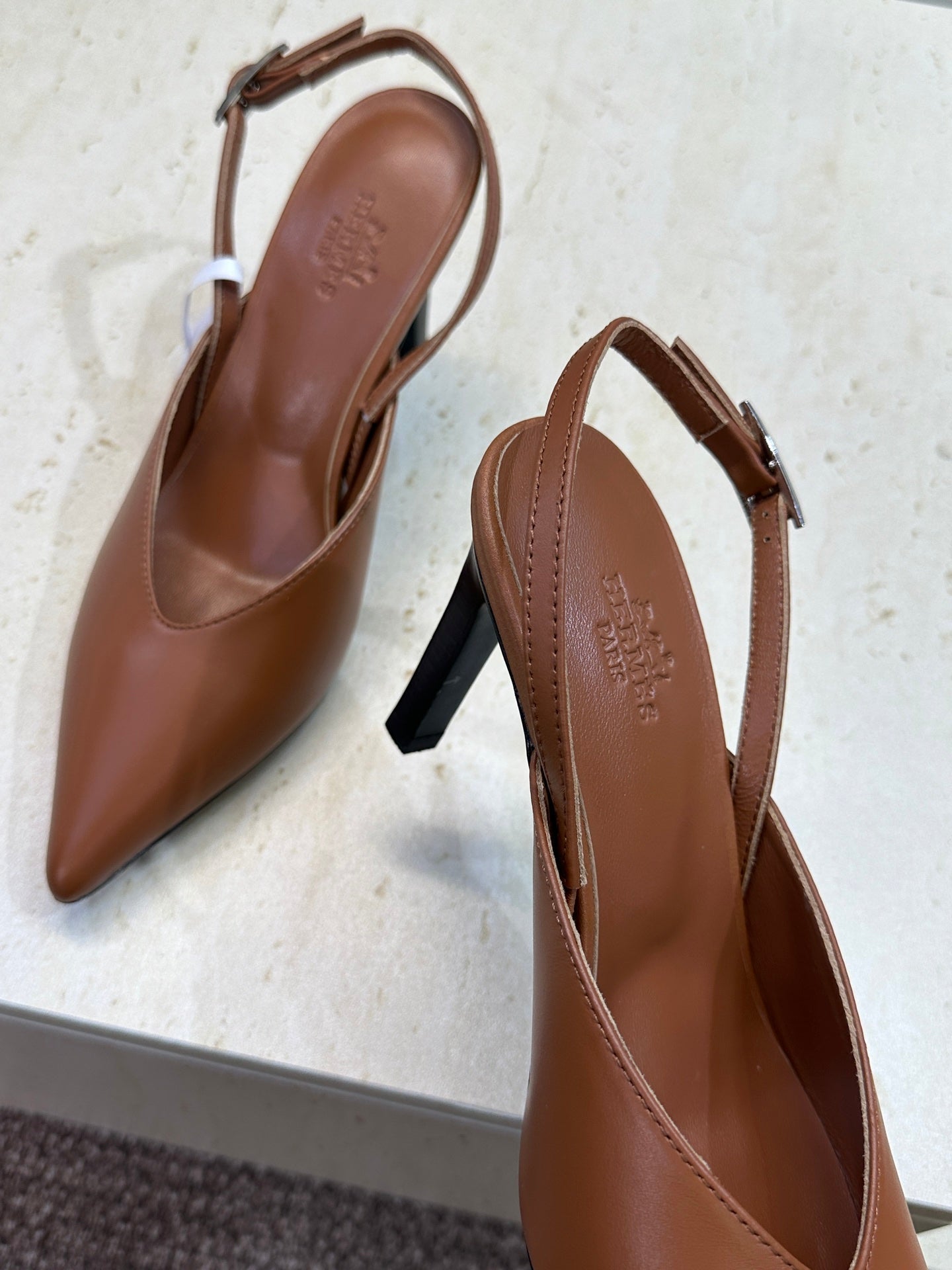 HM Nicoletta Slingback 9cm Brown Calfskin 830197