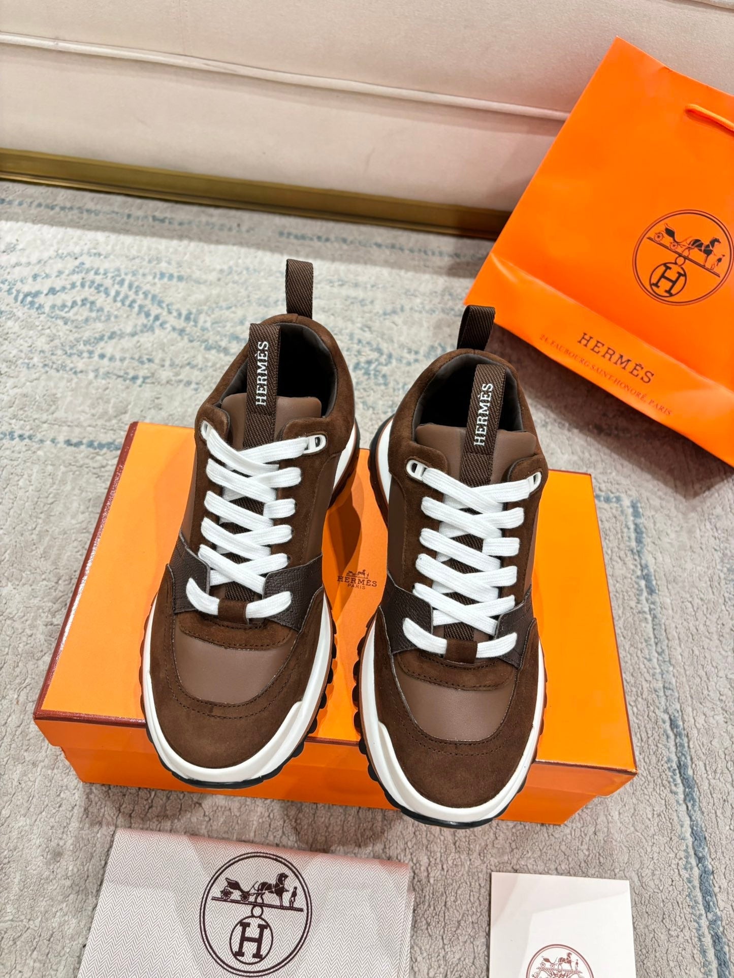 HM Jet Sneaker Brown & Coffee Brown Suede Calfskin 581328