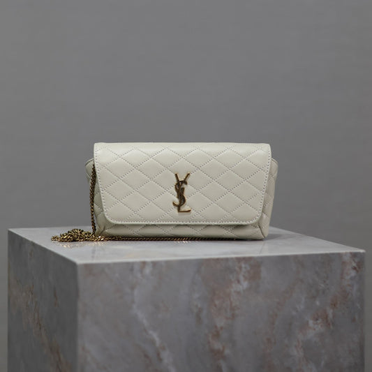 Prada Gaby Phone Bag 19cm White Quilted Leather GHW