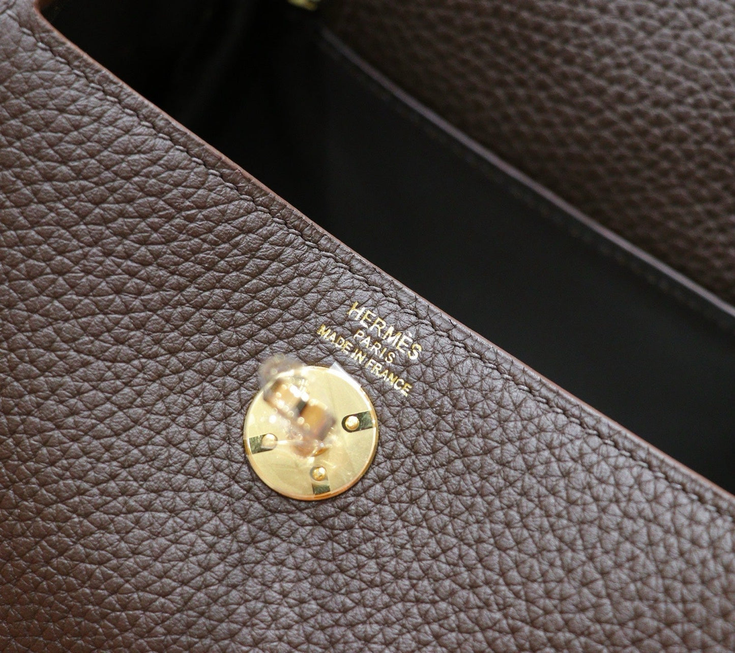 HM  Mini Lindy Bag 20cm Coffee Togo Leather 270314