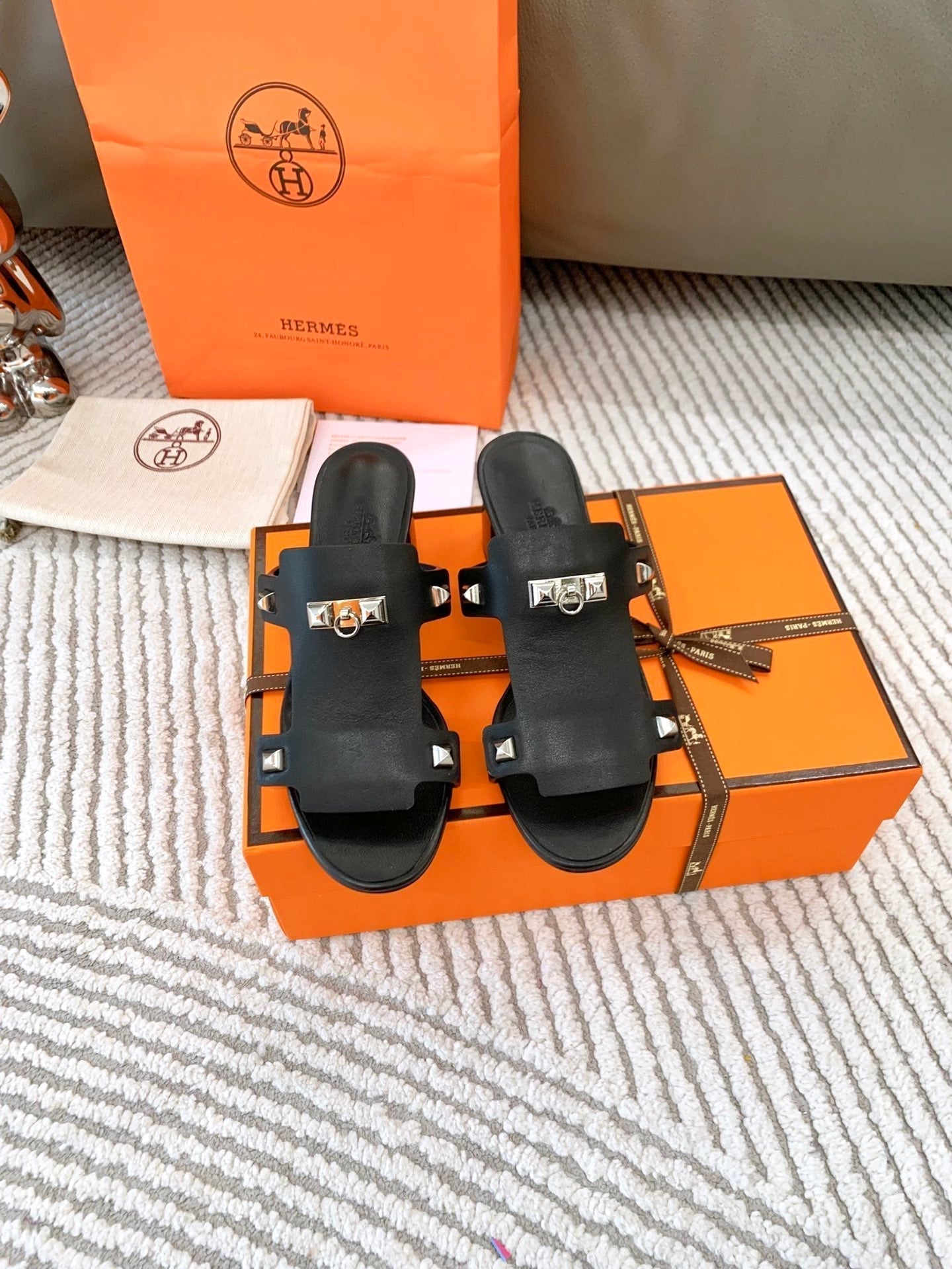 HM Invincible 50 Sandal Black Lambskin 963261