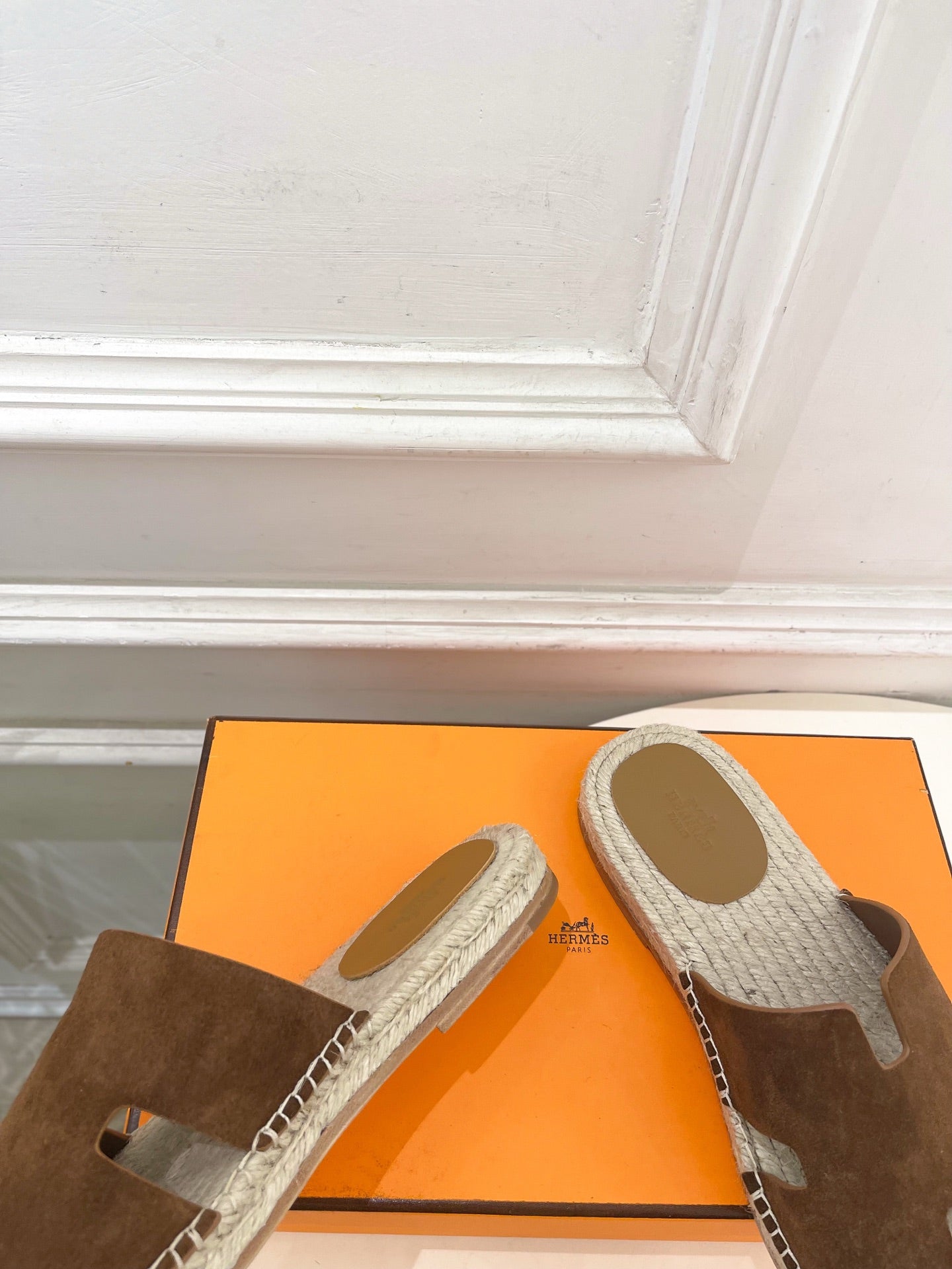 HM Antigua Espadrille Brown Suede Raffia 631940