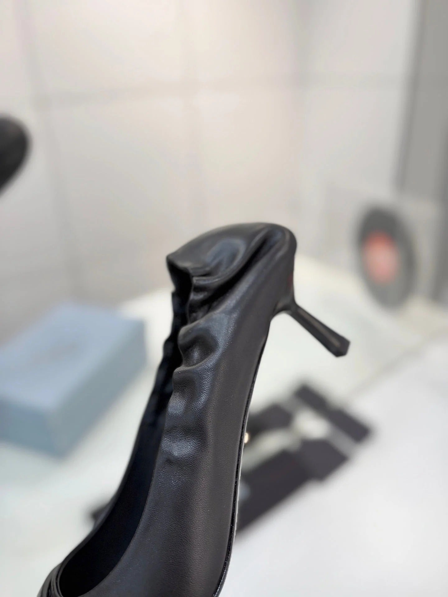 PRA 26S Pointed Toe High Heels 55 Black Cowhide 627135