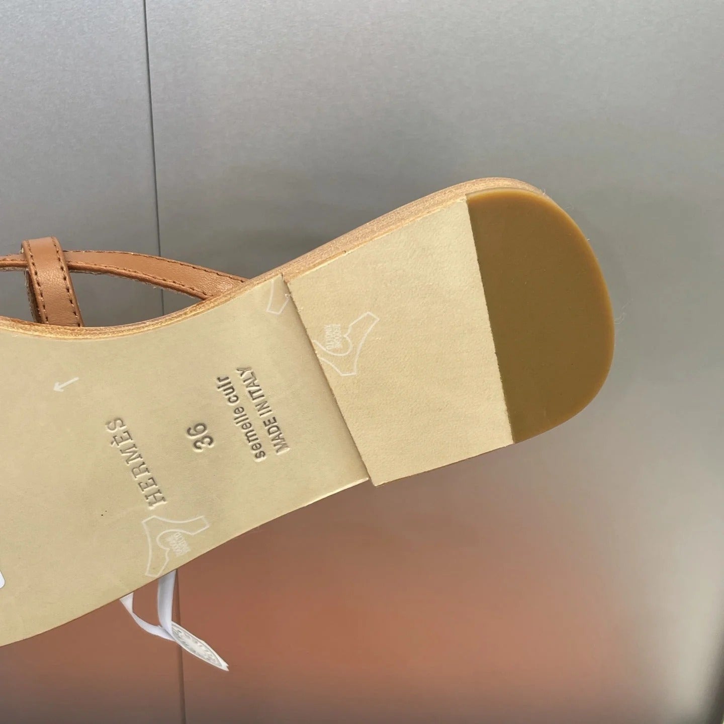 HM 26ss Kelly Sliver Buckle Slipper Brown Calfskin 607155