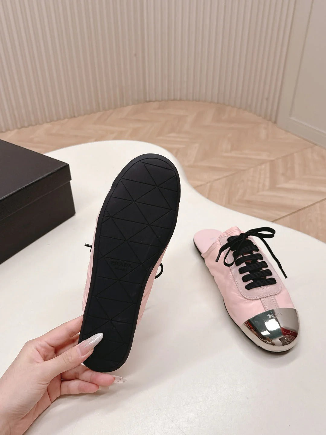 PRA 26S Mule Sneaker Light Pink Sliver Canvas 600622