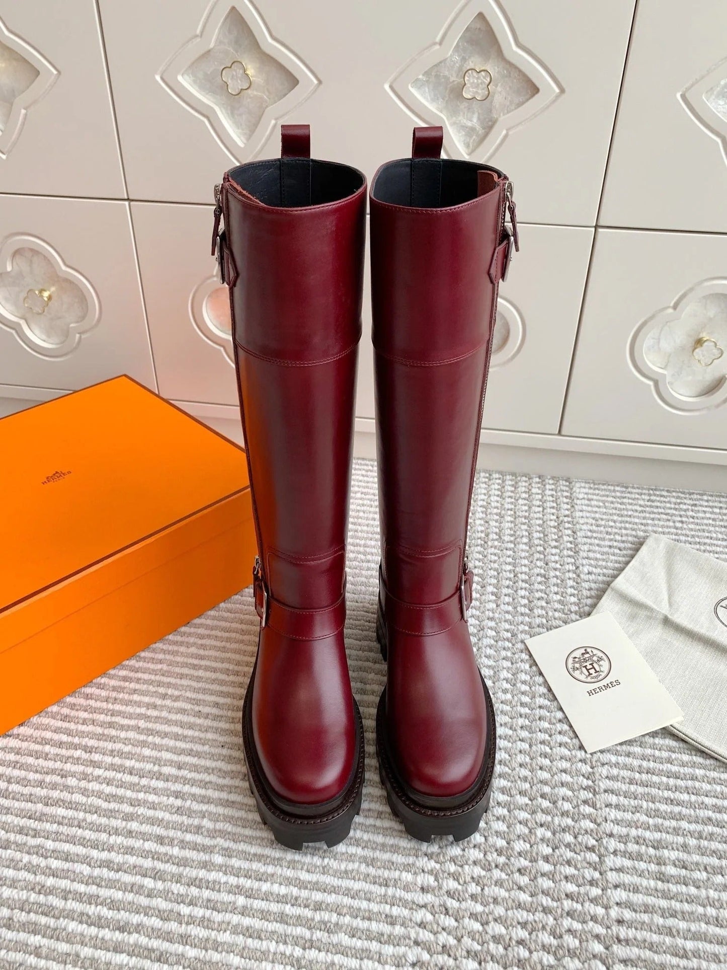 HM JAIME BOOT IN BURGUNDY RED CALFSKIN