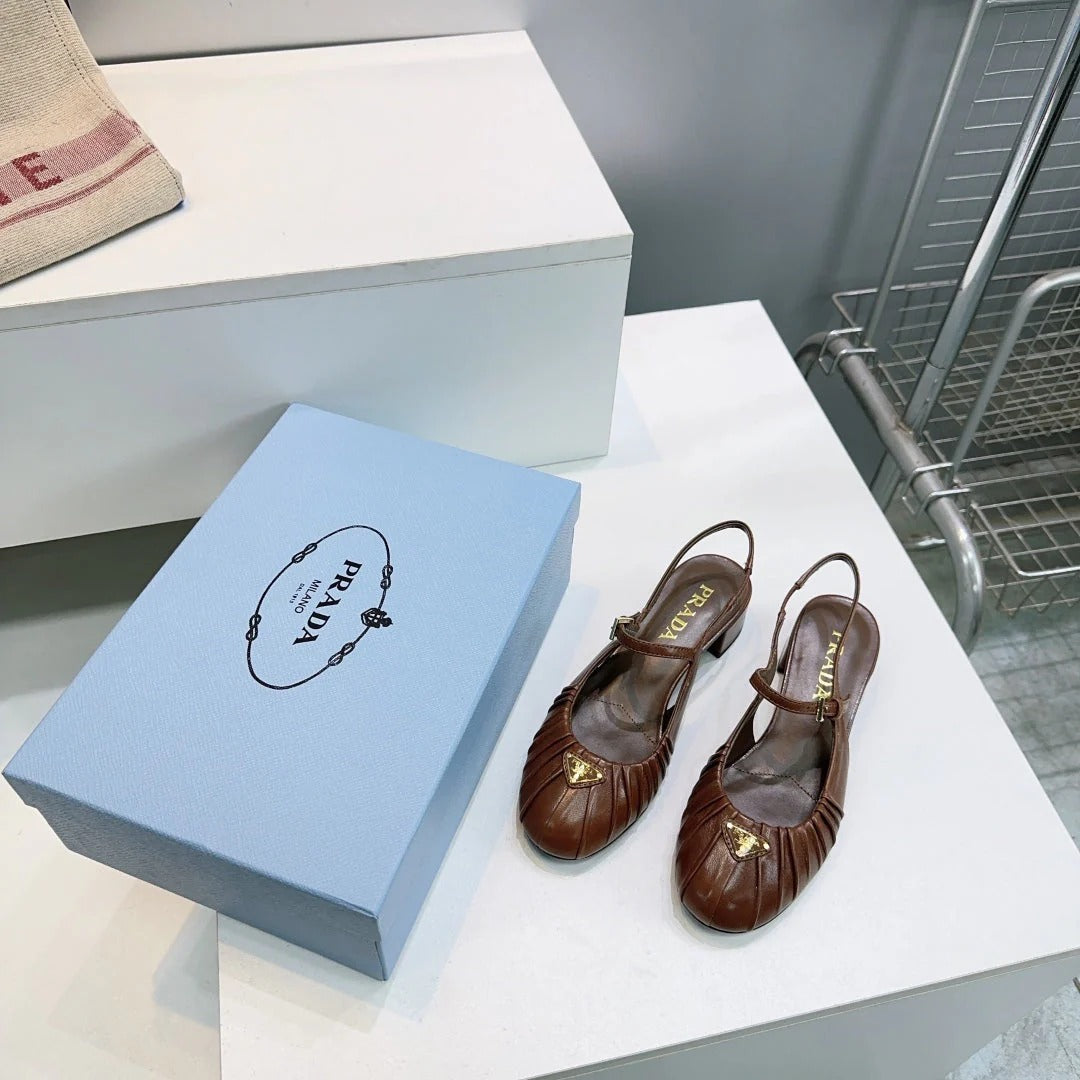PRA 26S Slingback Flats Brown Sheepskin 628701