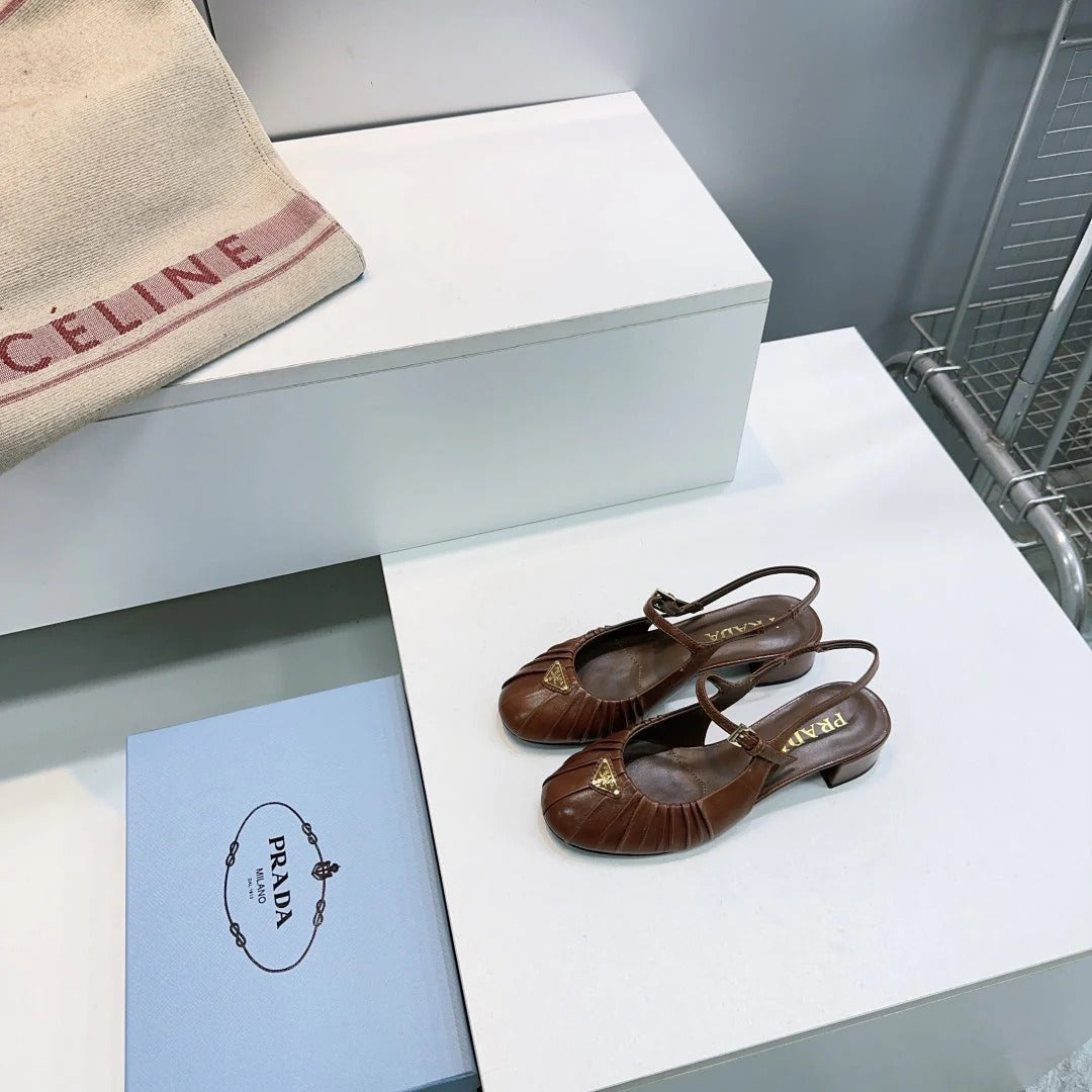 PRA 26S Slingback Flats Brown Sheepskin 628701