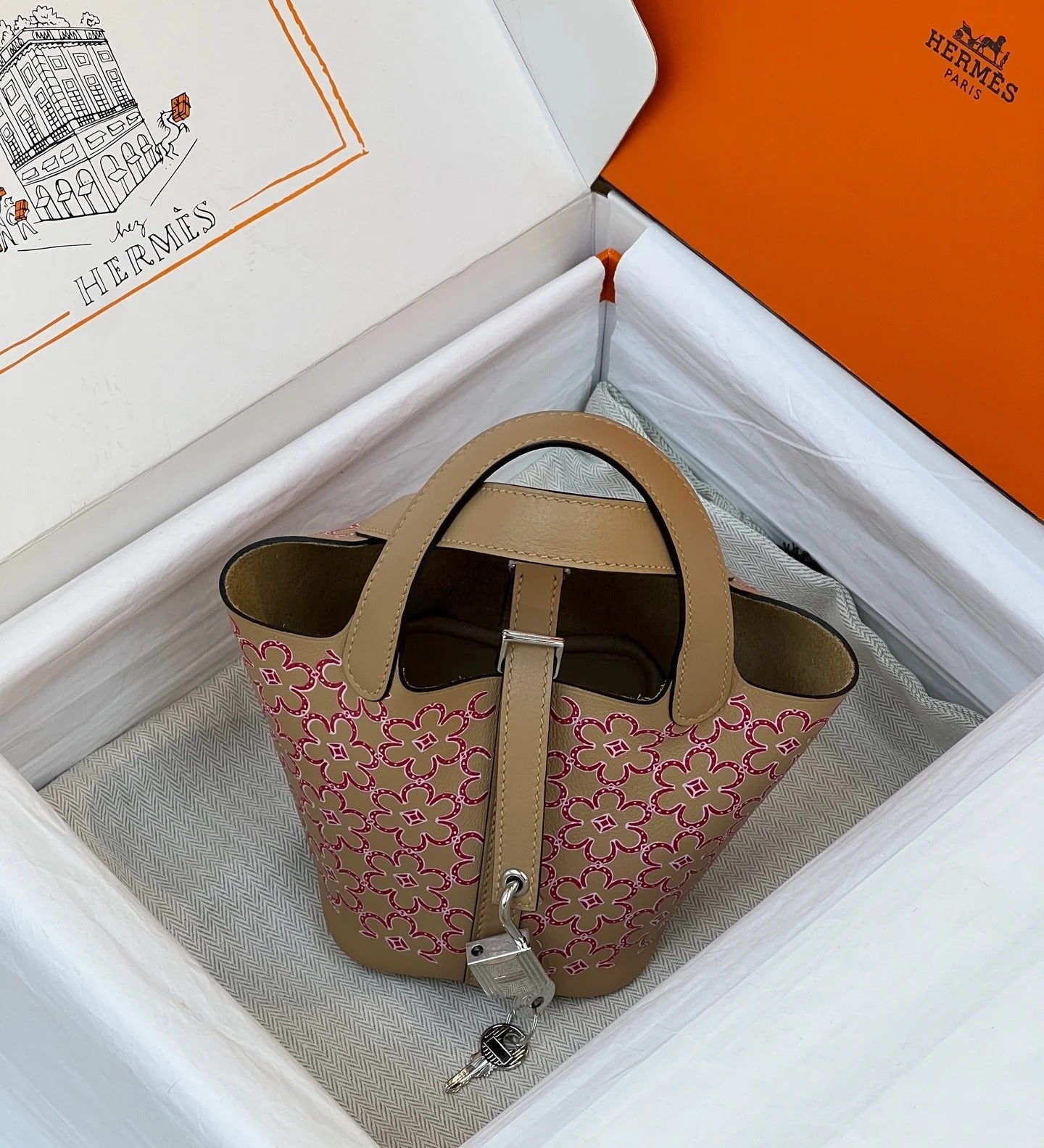 HM 2026 Picotin Lock Micro "Lucky Daisy" Bag Swift Leather