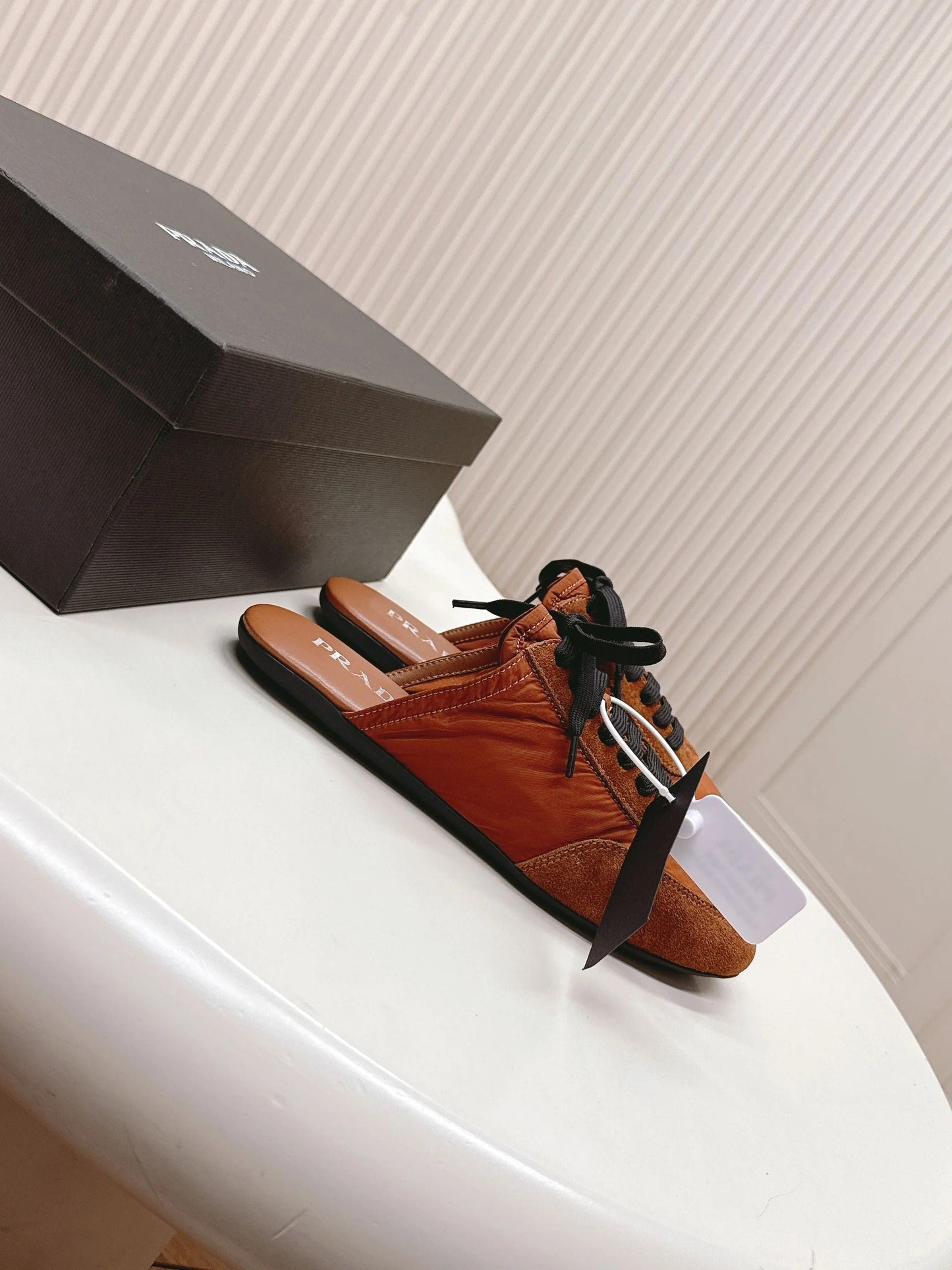 PRA 26S Mule Sneaker Camel Brown Suede Canvas 600607