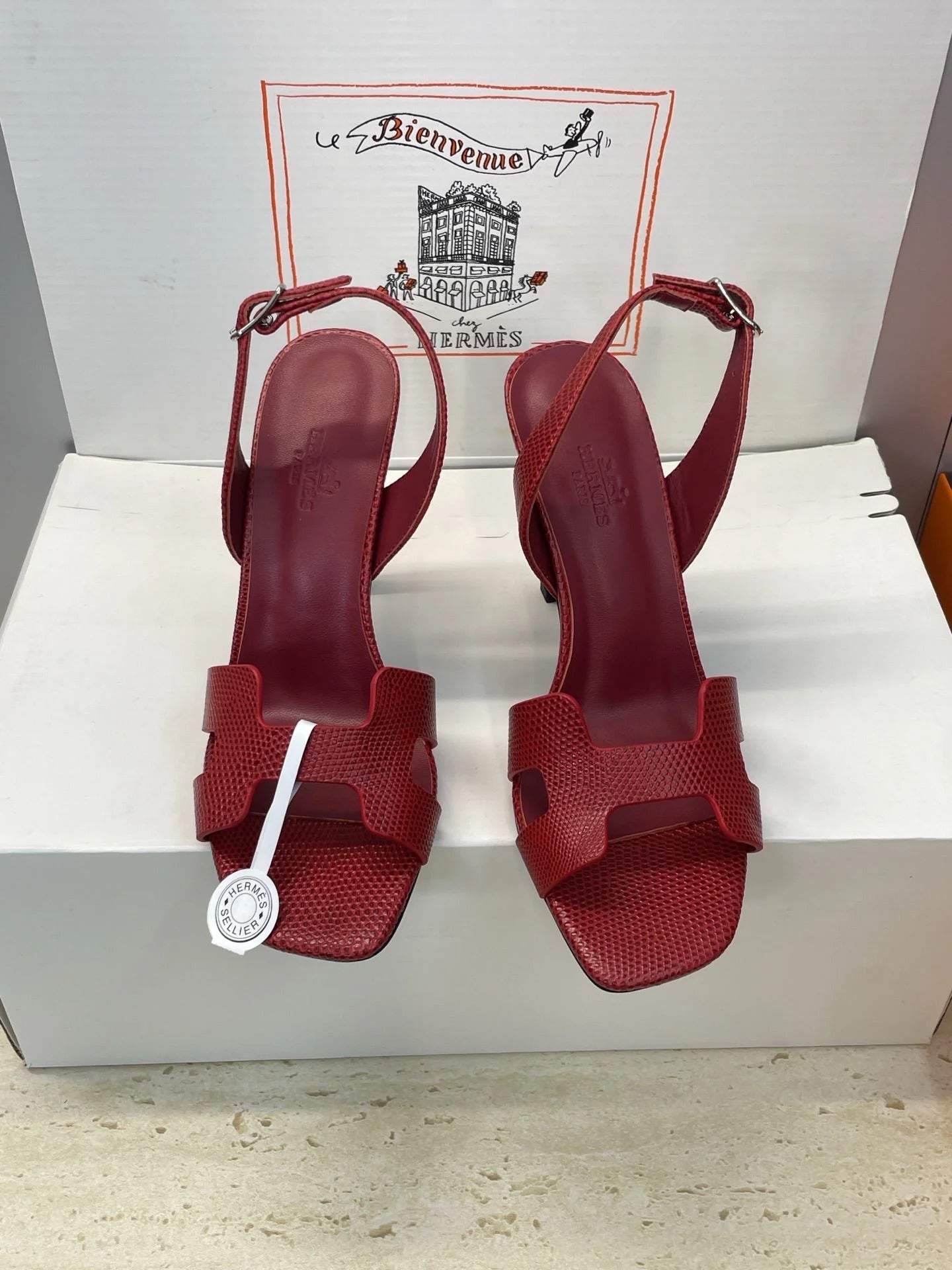 HM 26ss High Heel Sandals 105 Red Cowhide 607115